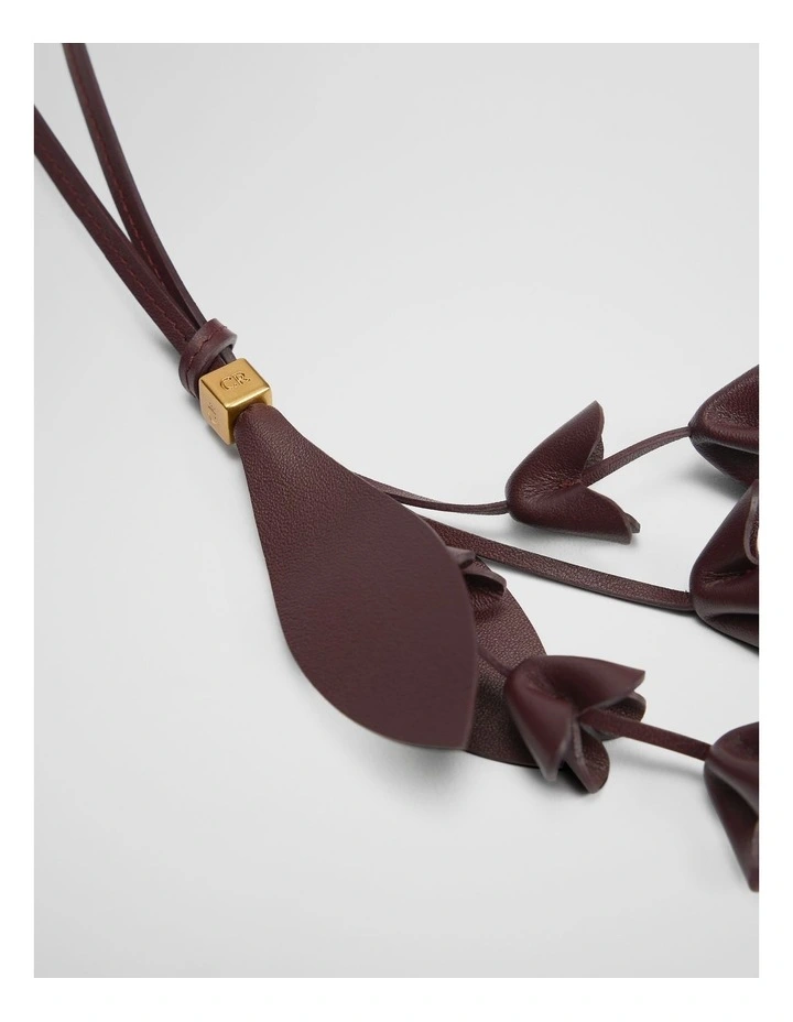 Gumflower Leather Charm in Bordeaux image 3