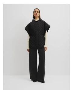 Quilted Poncho in Black