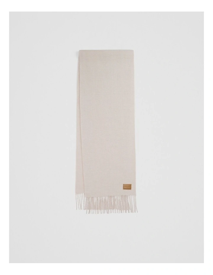 Fringed Woven Scarf in Stone image 1