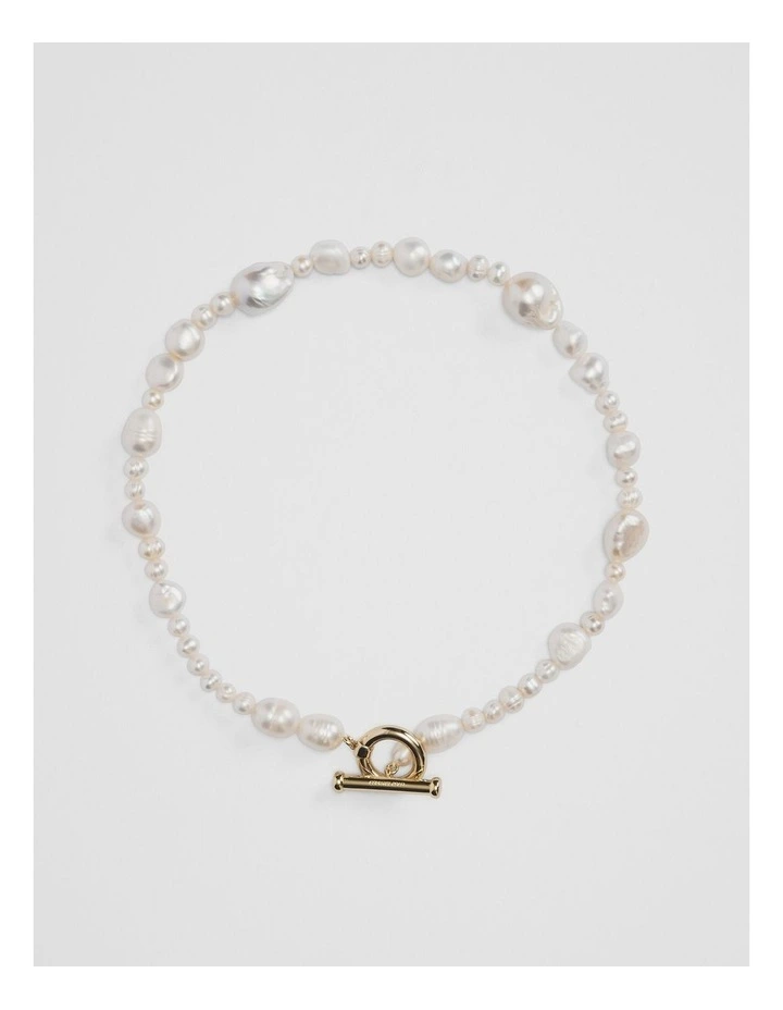 Lila Freshwater Pearl Necklace in Gold image 1