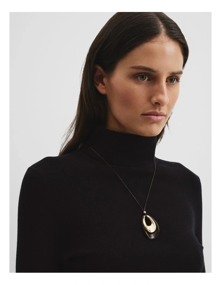 Pia Pendant Necklace in Chocolate image 2