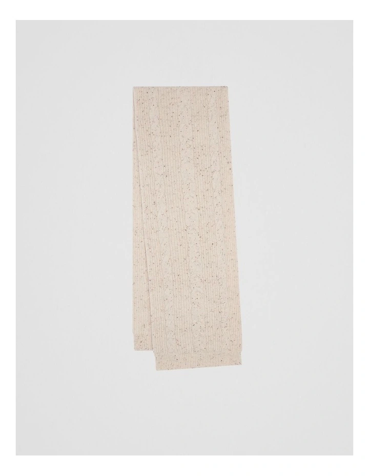 Cable Scarf in Snow Marle image 1