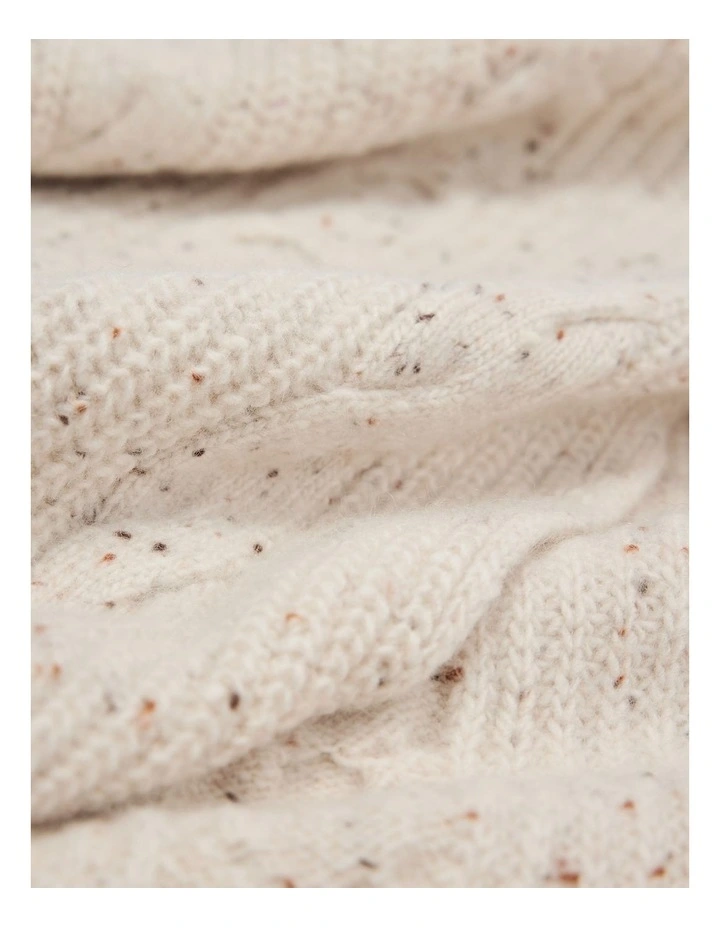 Cable Scarf in Snow Marle image 3