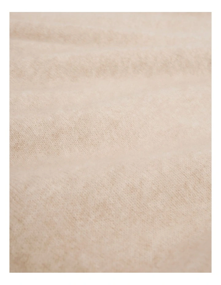 Brushed Poncho in Oat Marle image 3