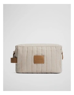 Fold Down Cosmetic Case Bag in Camel