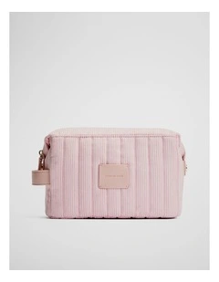 Fold Down Cosmetic Case Bag in Floss Pink
