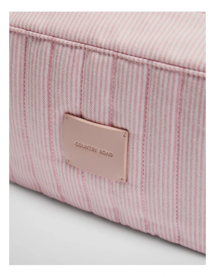 Fold Down Cosmetic Case Bag in Floss Pink image 3