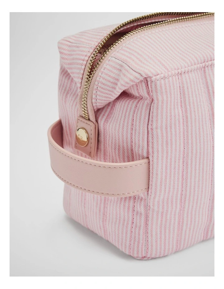 Fold Down Cosmetic Case Bag in Floss Pink image 4