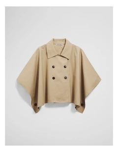 Button Through Cape in Stone