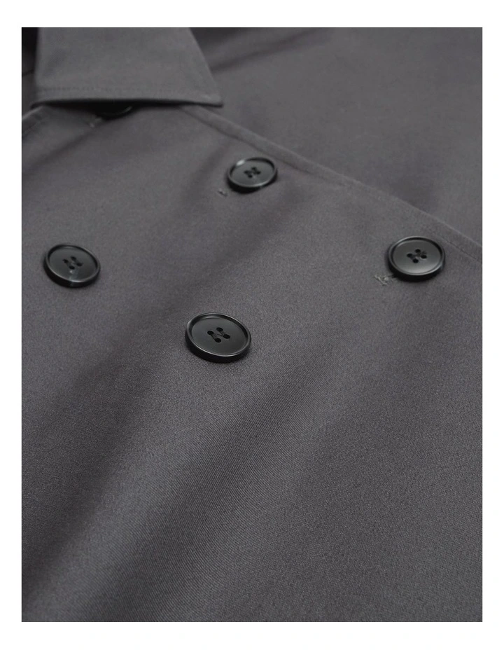 Button Through Cape in Dark Charcoal image 4