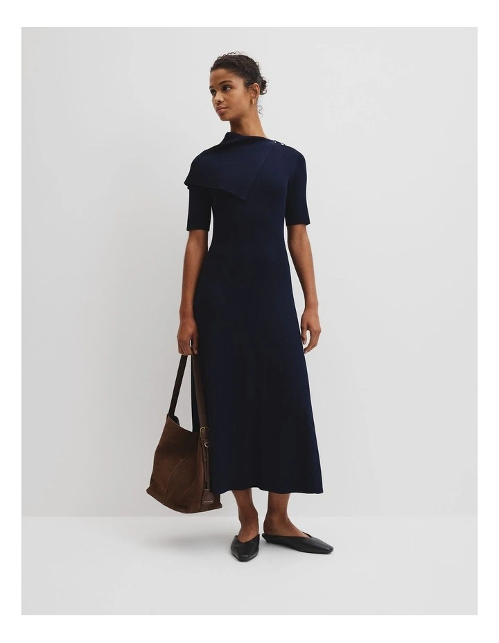Trim Detail Knit Dress in Eclipse Navy image 1