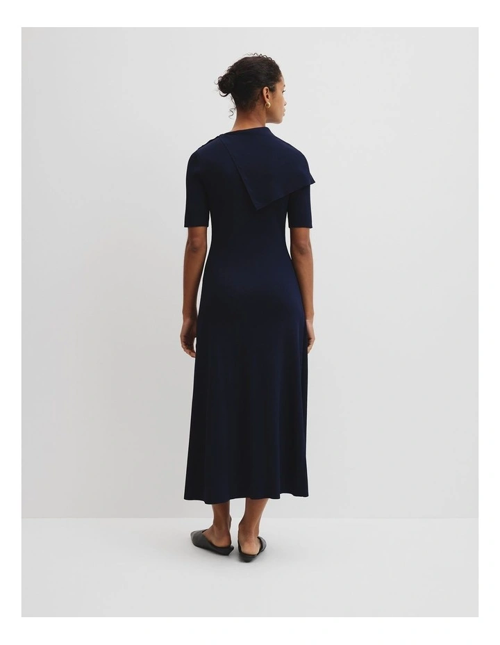 Trim Detail Knit Dress in Eclipse Navy image 4