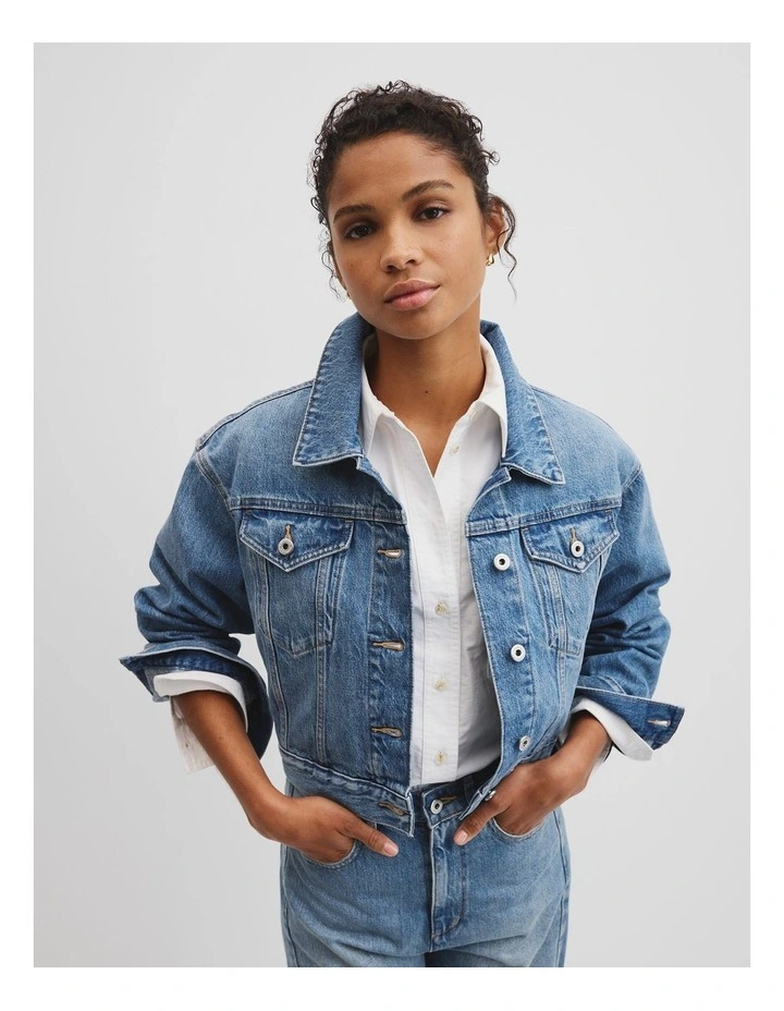 Classic Denim Jacket in Aged Mid Wash image 1