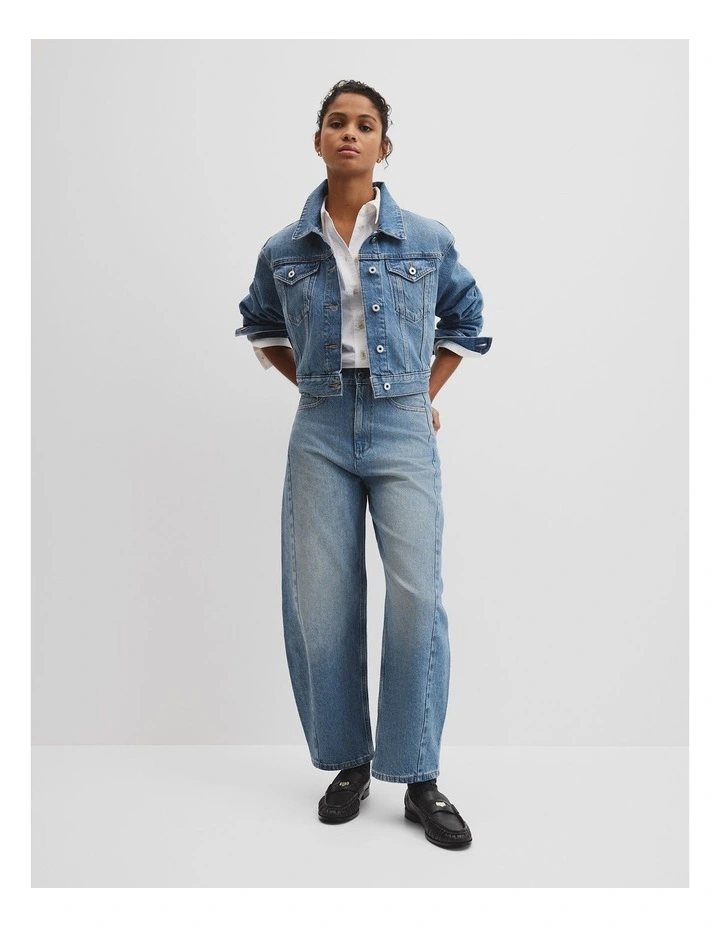 Classic Denim Jacket in Aged Mid Wash image 3