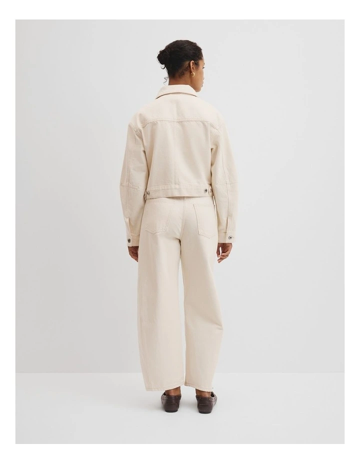 Classic Denim Jacket in Ecru image 4