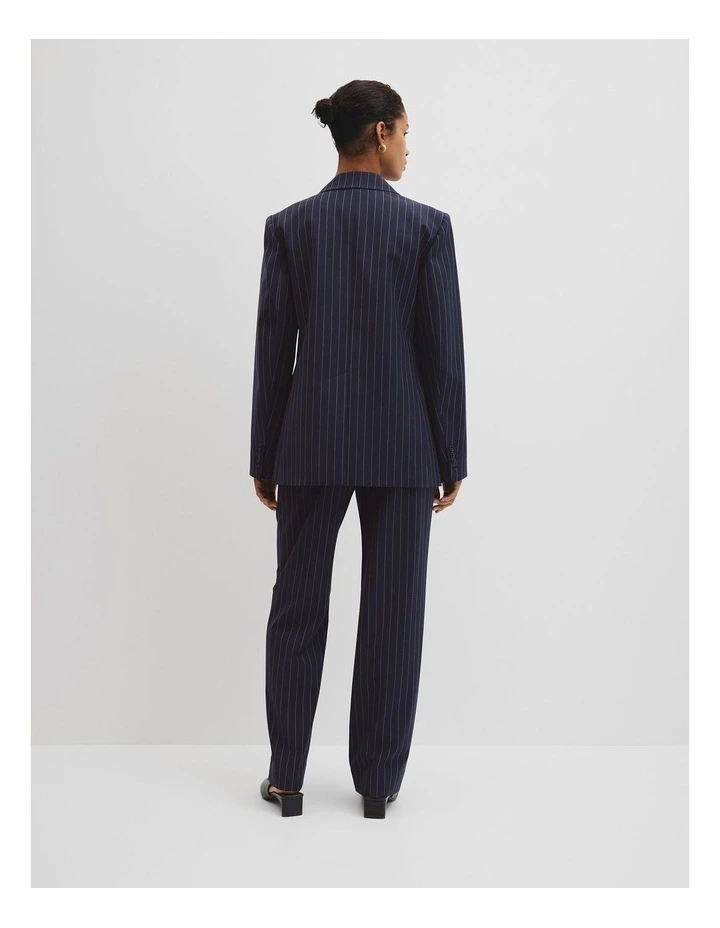 Wool Blend Classic Pinstripe Blazer in Navy Stripe image 4