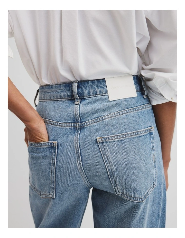High Rise Barrel Jean in Aged Mid Wash image 3