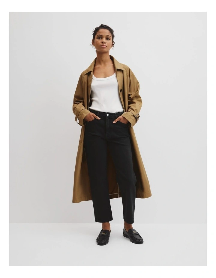Classic Mid Rise Straight Jean in Black image 1