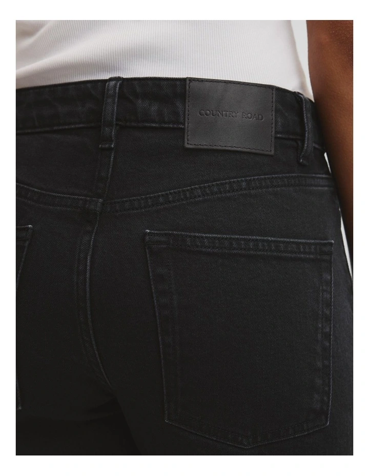 Classic Mid Rise Straight Jean in Black image 3