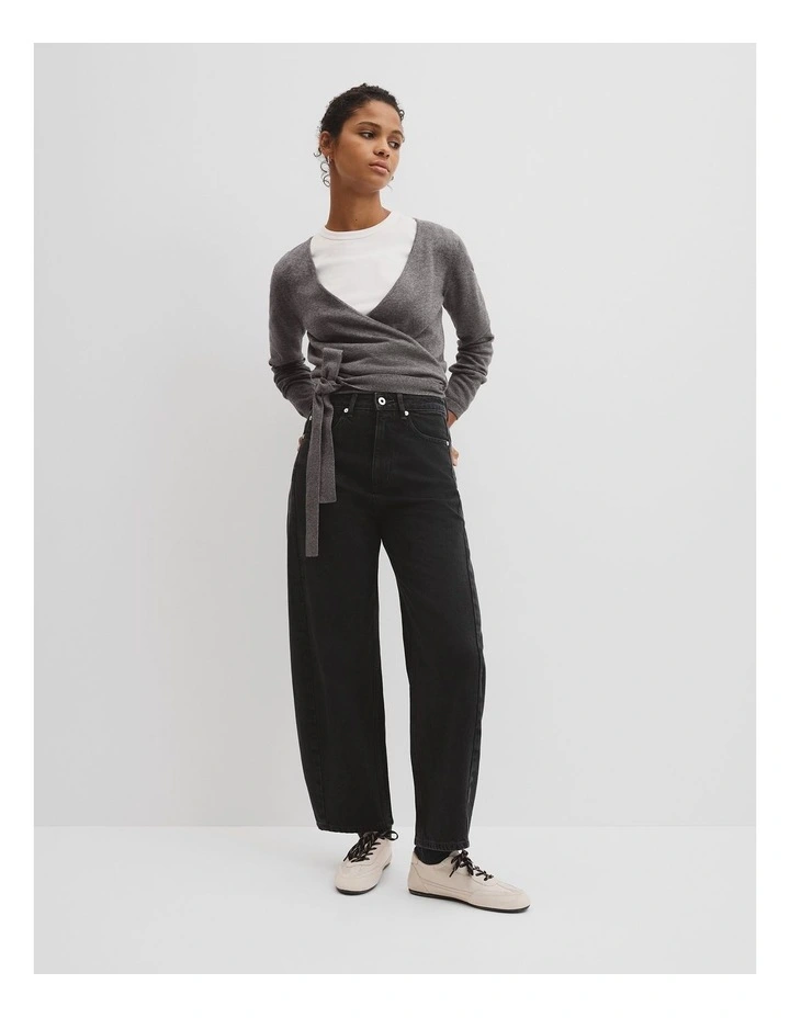 Barrel Jean in Washed Black image 1