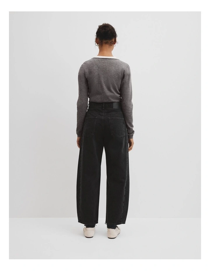 Barrel Jean in Washed Black image 4