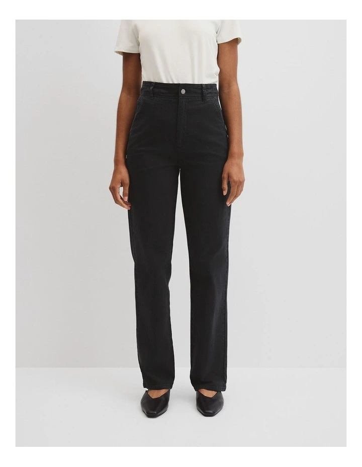 Refined High Rise Slim Jean in Black image 2