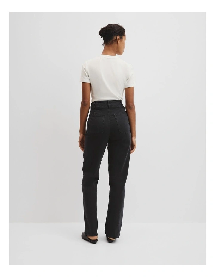 Refined High Rise Slim Jean in Black image 4
