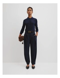 Tailored Barrel Pant in Navy