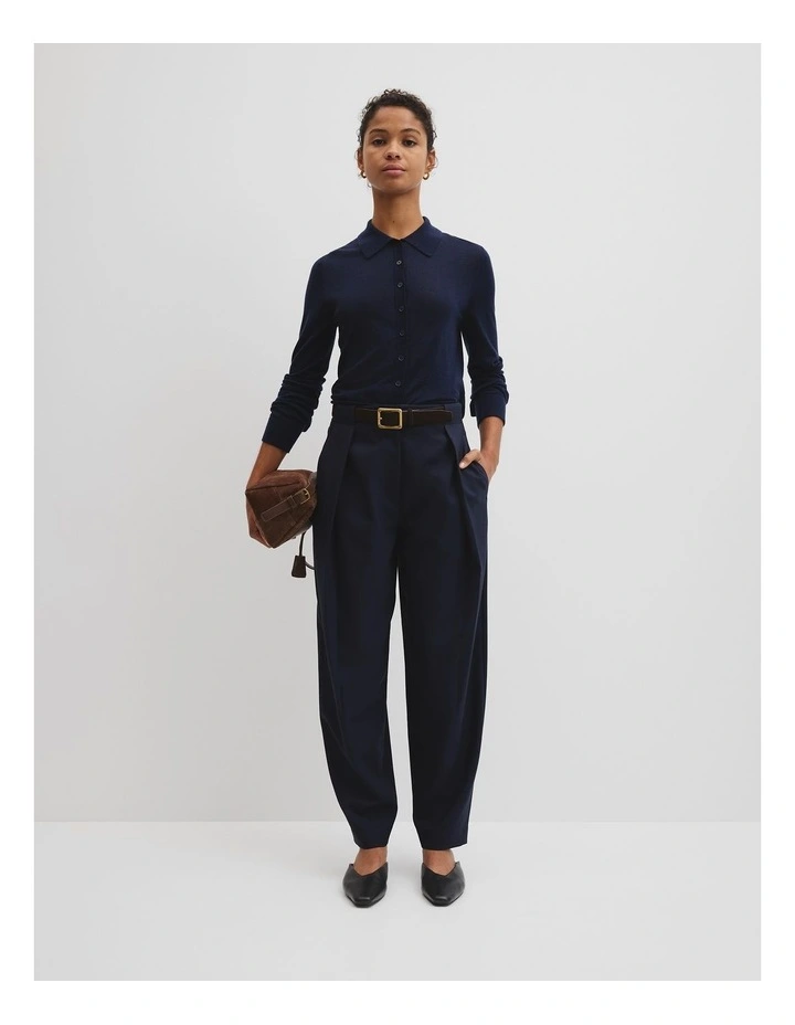 Tailored Barrel Pant in Navy image 1