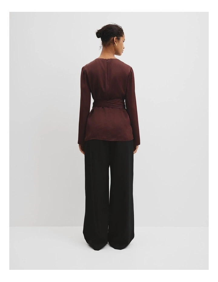 Twist Long Sleeve Blouse in Umber image 4