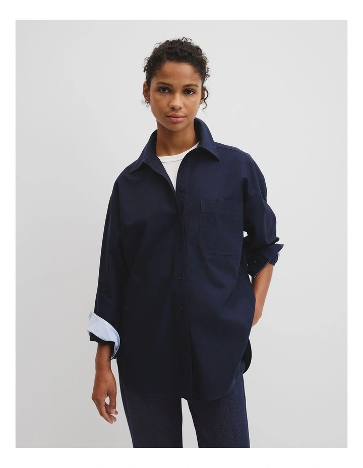 Oversize Oxford Shirt in Eclipse Navy image 1