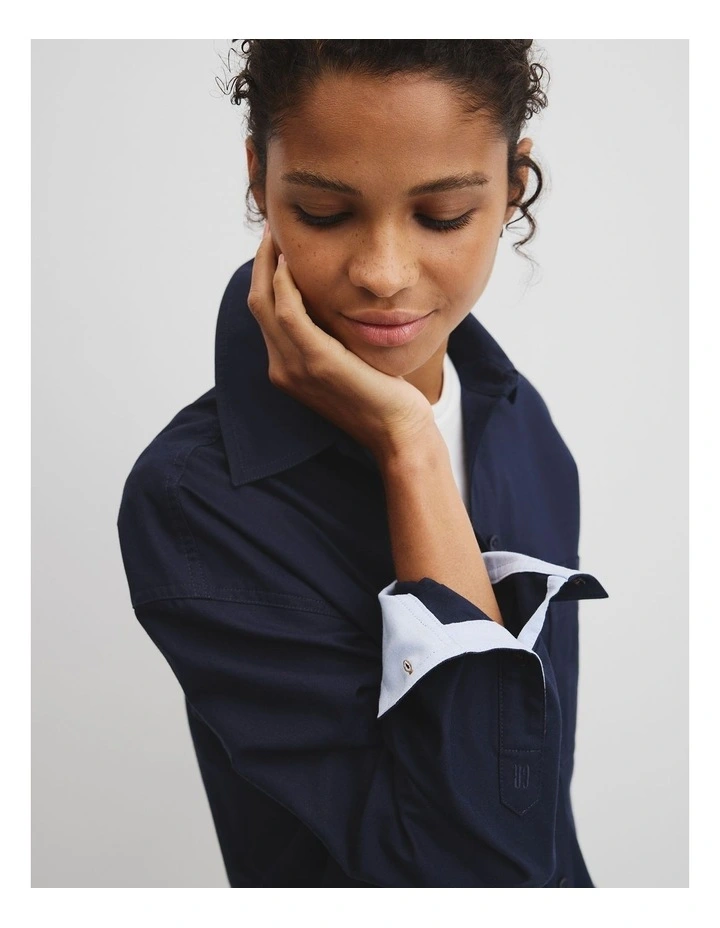 Oversize Oxford Shirt in Eclipse Navy image 2