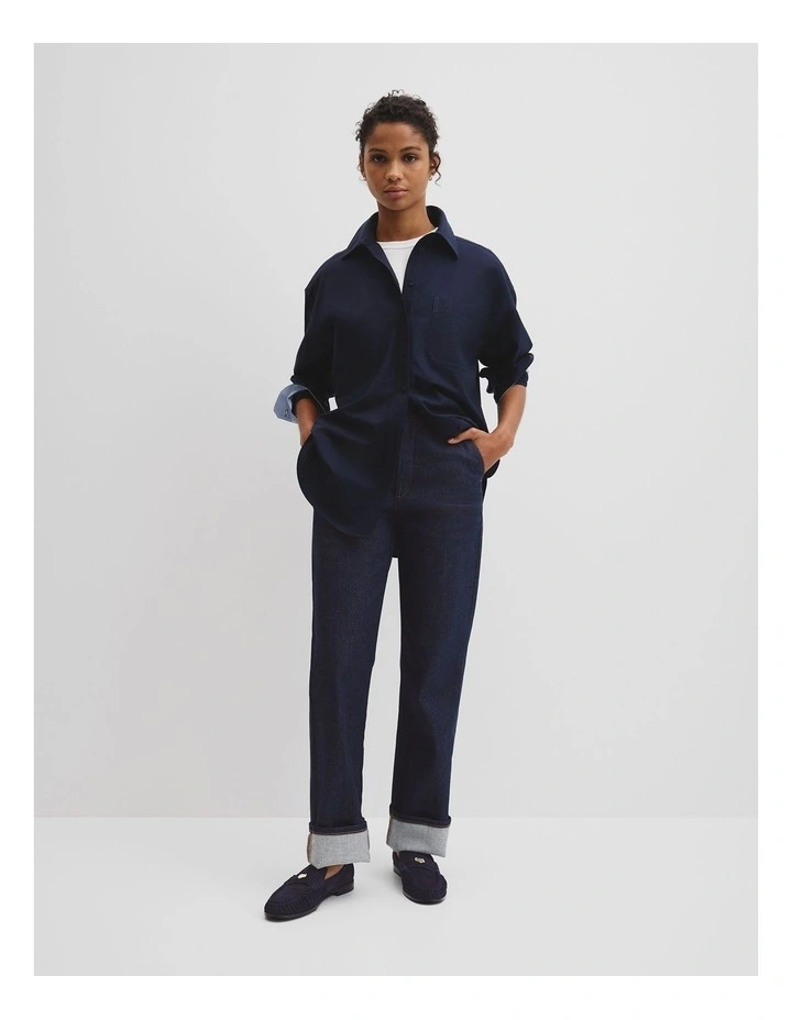 Oversize Oxford Shirt in Eclipse Navy image 3