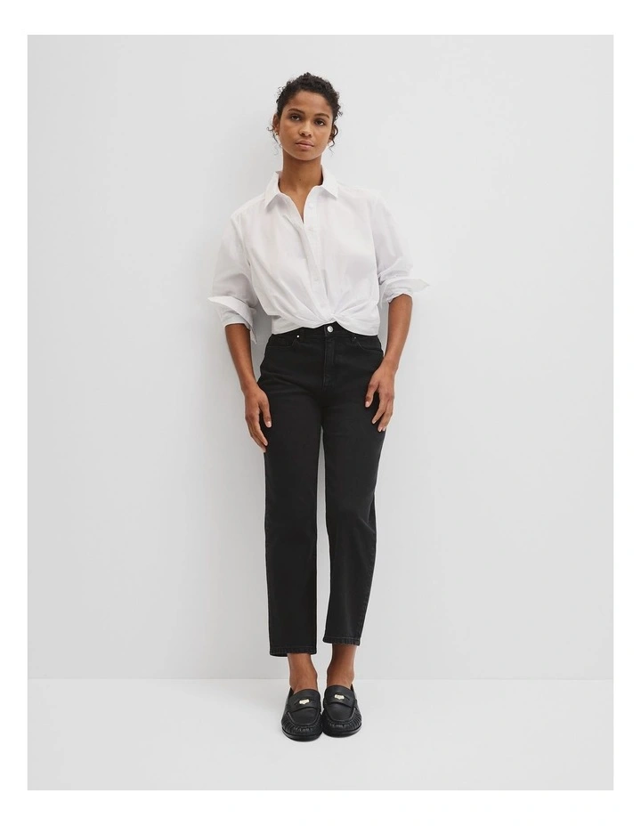 Twist Crop Shirt in White image 2
