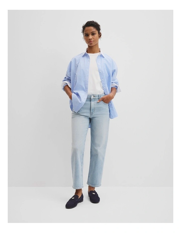 Dolman Striped Shirt in Blue Stripe image 4
