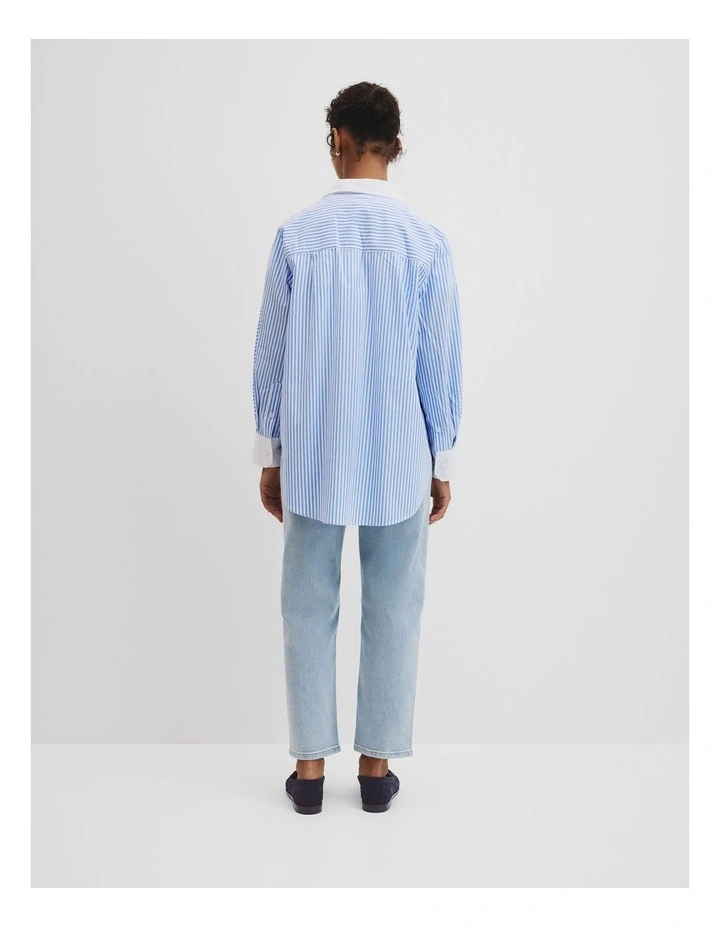 Dolman Striped Shirt in Blue Stripe image 5