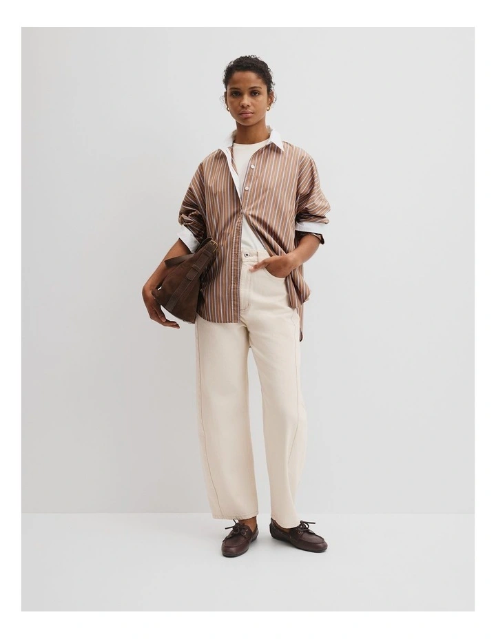 Dolman Striped Shirt in Caramel Stripe image 2