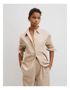 Contrast Stitch Shirt in Birch