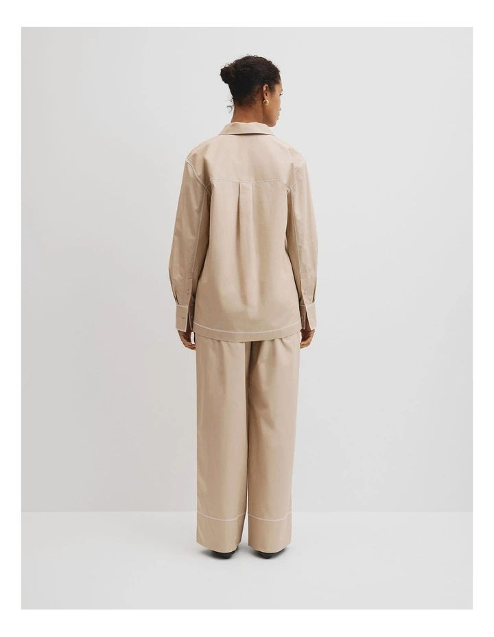 Contrast Stitch Shirt in Birch image 4
