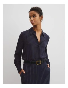 Pinstripe Shirt in Navy Stripe