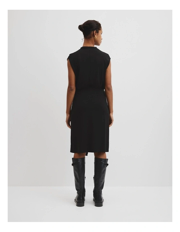 Twist Crepe Skirt in Black image 4