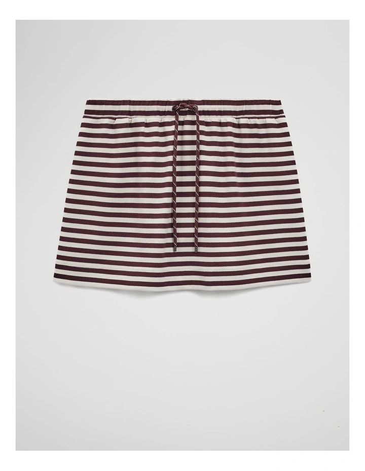 Australian Cotton Blend Stripe Jersey Skirt in Umber Stripe image 2
