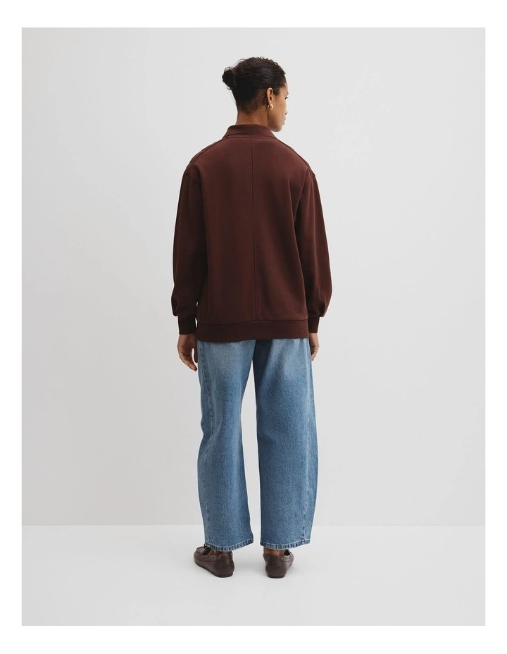 Australian Cotton Polo Sweat in Umber image 4