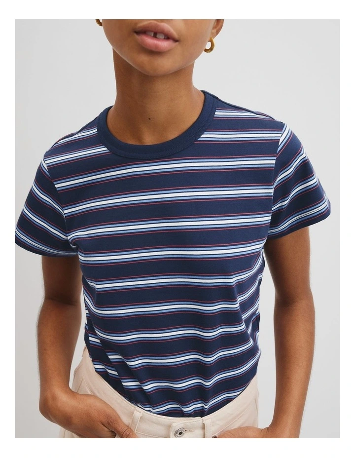 Stripe Baby T-shirt in Blue Multi Stripe image 2