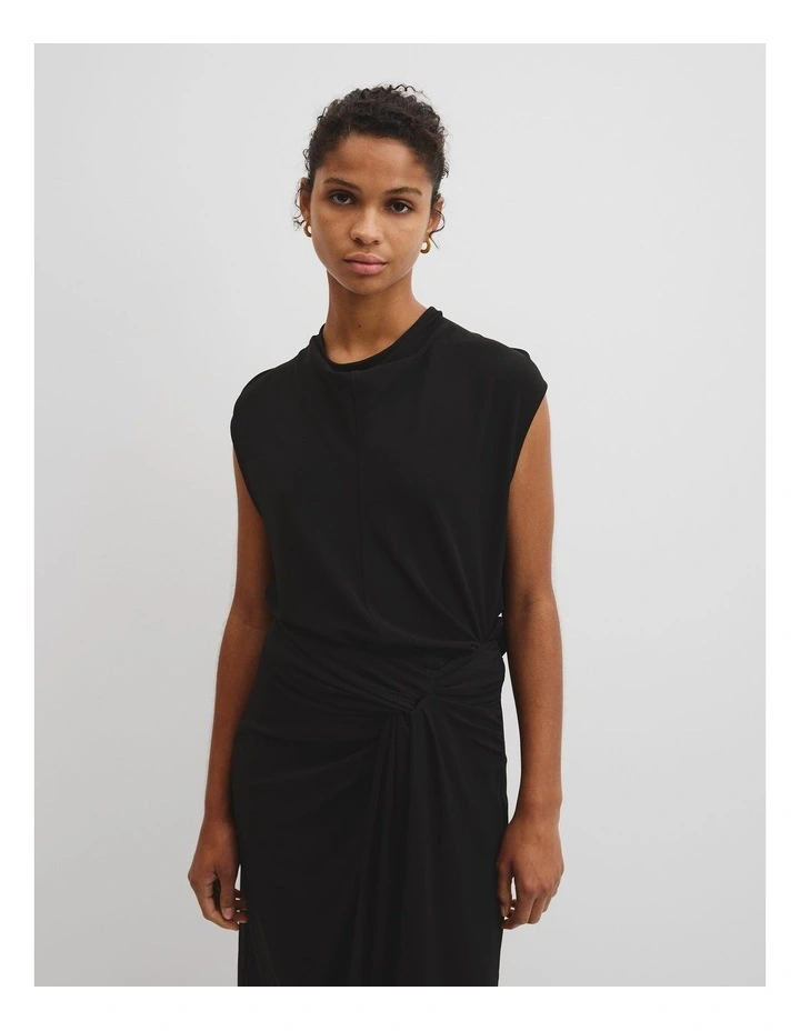 Crepe Jersey T-shirt in Black image 1