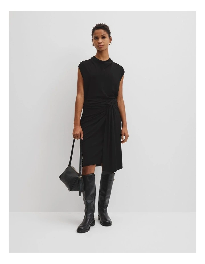 Crepe Jersey T-shirt in Black image 3