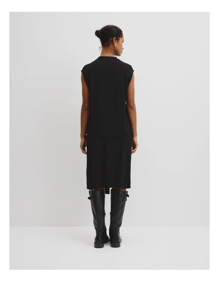 Crepe Jersey T-shirt in Black image 4