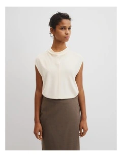 Crepe Jersey T-shirt in Antique White