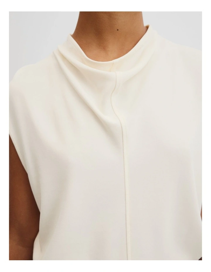 Crepe Jersey T-shirt in Antique White image 2