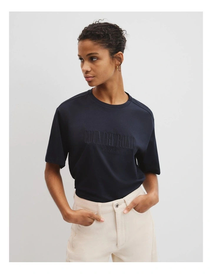 Australian Cotton T-shirt in Navy image 1